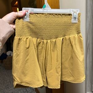 Elegant High Waist Mustard Shorts